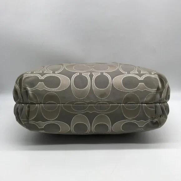 Coach Gray Monogram Canvas Poppy Metallic Glam Tote 15389 - Picture 5 of 12